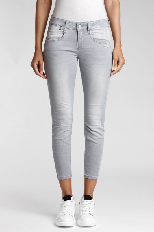 GANG Damen Jeans - &quot;Nele C cropped satin basic grey genoa&quot;