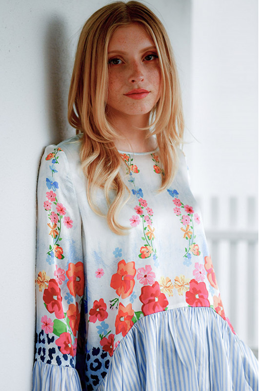 GRACE Damen Bluse - &quot;Bluse Flowers and stripes&quot;