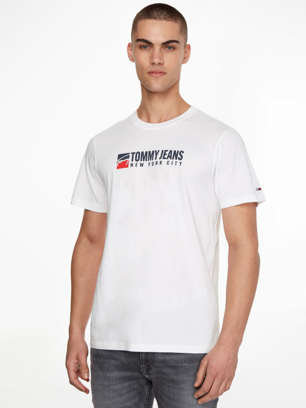 TOMMY JEANS Herren T-Shirt - &quot;TJM Entry athletics Tee white&quot;