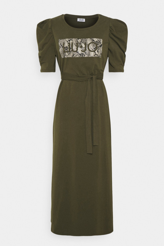 LIU JO Damen Kleid - &quot;Langes Kleid mit Logo army green&quot;