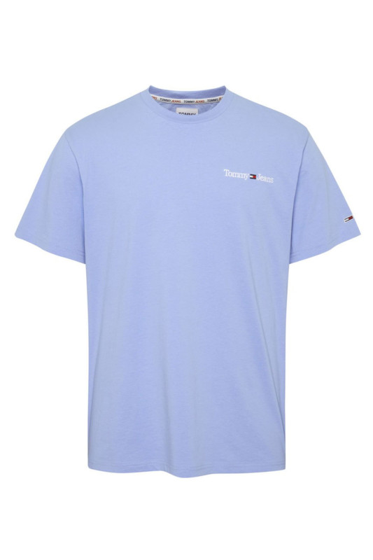 TOMMY JEANS Herren T-Shirt - &quot;LINEAR CHEST TEE PEARLY BLUE&quot;