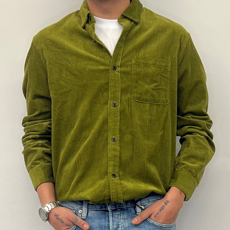 Hemd &quot;Solid Corduroy Shirt moss green&quot;