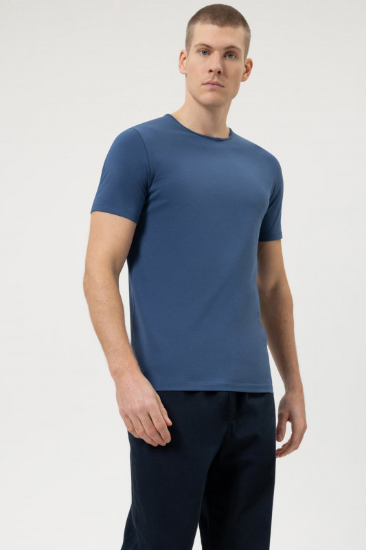 OLYMP Herren T-Shirt T-Shirt level 5 casual indigo