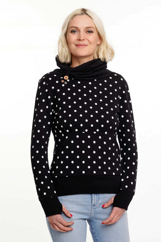 STRANGE Damen Sweatshirt - &quot;KATHLEEN 2 black / big dots&quot;