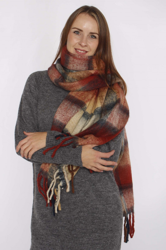 STRANGE Damen Schal - &quot;IDA red-ochre-check&quot;