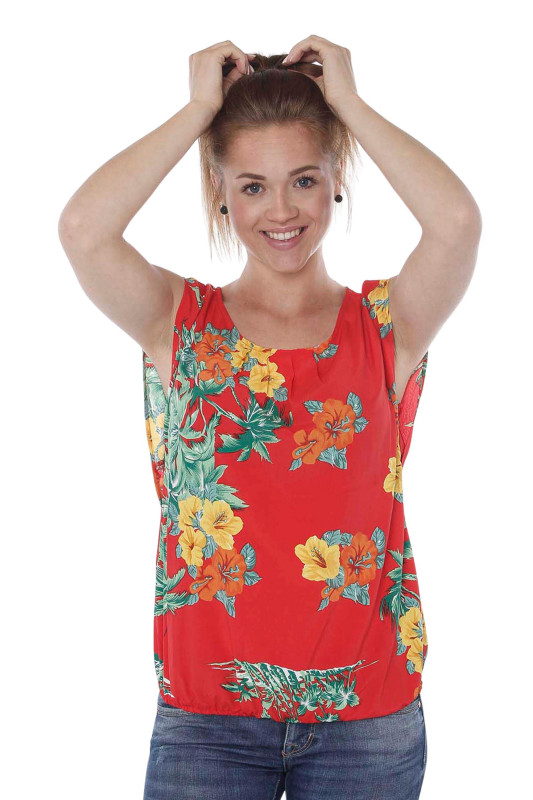 STRANGE Damen Bluse &quot;JOHANNA red / tropical flowers&quot;