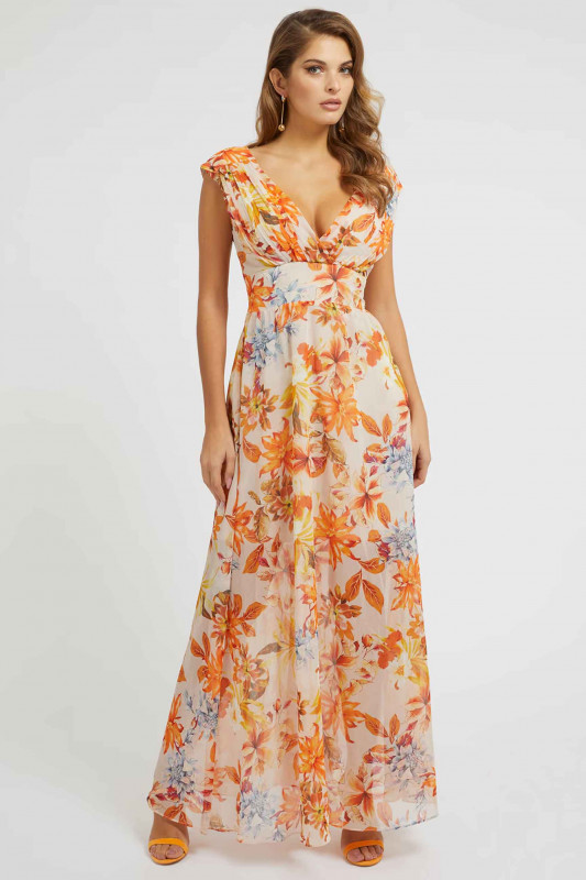 GUESS Damen Kleid - &quot;SL Gilda long Dress sunset garden&quot;