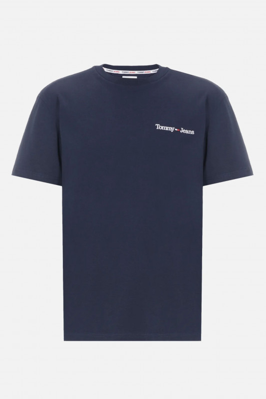 TOMMY JEANS Herren T-Shirt - &quot;LINEAR CHEST TEE TWILIGHT NAVY&quot;