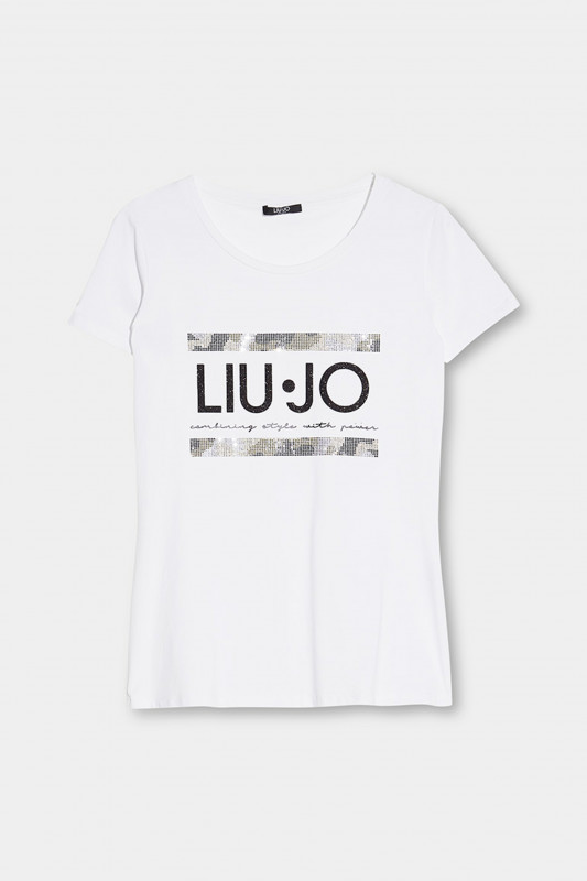 LIU JO Damen T-Shirt - &quot;T-Shirt M/C snow white Liu Jo camou&quot;