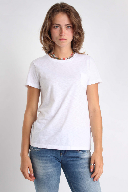 SUPERDRY Damen T-Shirt- &quot;SUPERDRY STUDIOS POCKET TEE optic&quot;