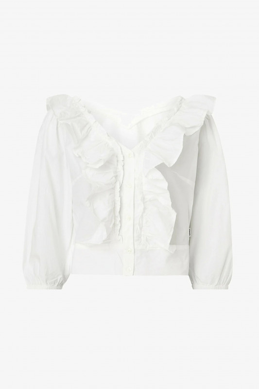 WRANGLER Damen Bluse &quot;Western Frill Blouse worn white&quot;