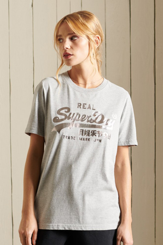 SUPERDRY Damen T-Shirt- &quot;VL BOHO SPARKLE TEE GREY MARL&quot;