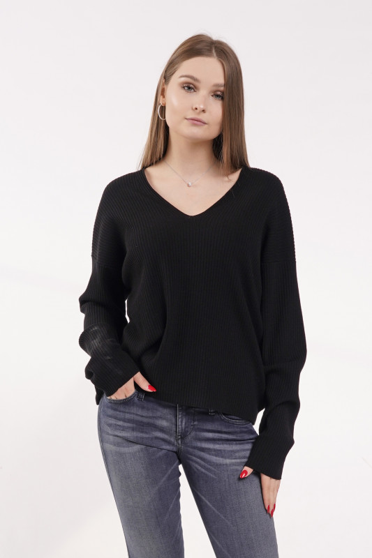 DRYKORN Damen Strickpullover - &quot;LINNAS BLACK COL 1000&quot;