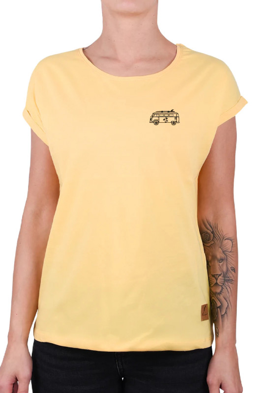 KLEINIGKEIT Damen T-Shirt - &quot;Bullivers-yellow-DF weiß&quot;