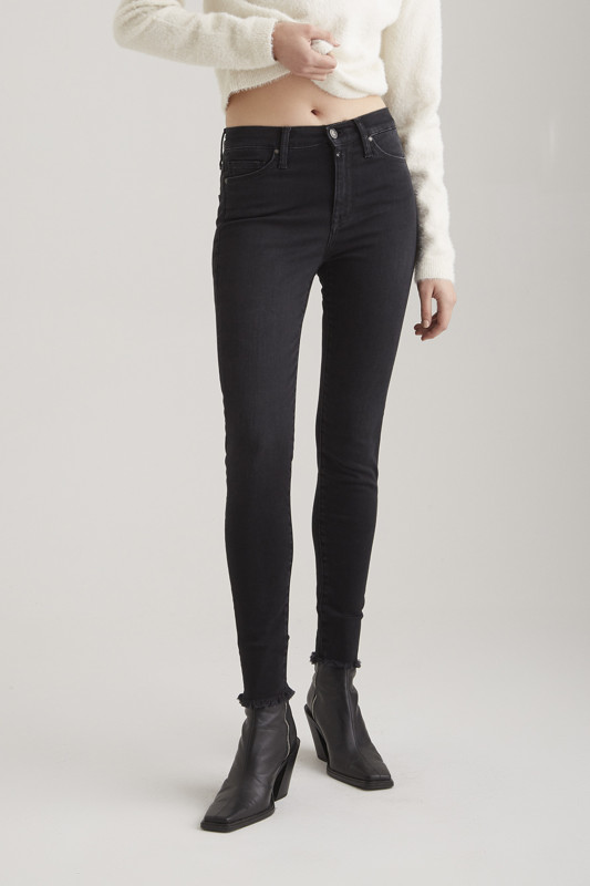 CUP OF JOE Damen Jeans - &quot;LINA black fringe&quot;