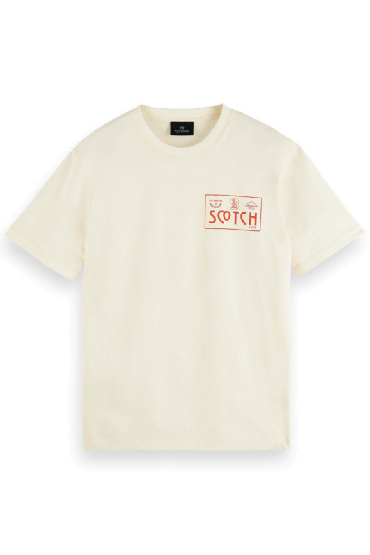 SCOTCH &amp; SODA Herren T-Shirt - &quot;Sophisticated Artwork Tee taba&quot;