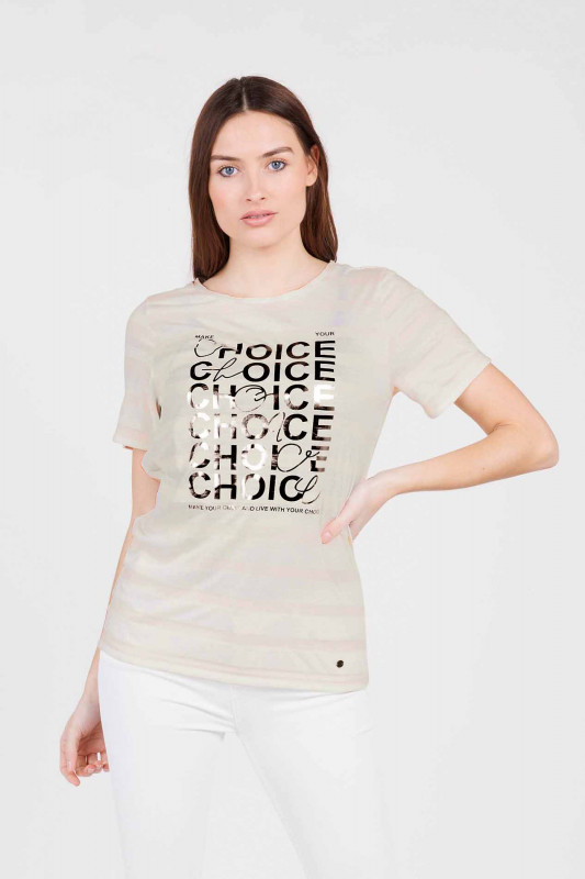 KEY LARGO Damen T-Shirt - &quot;WT CHOICE ROUND ECRU&quot;