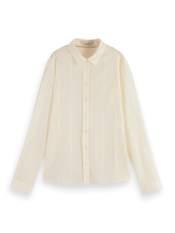 SCOTCH &amp; SODA Damen Bluse - &quot;Cotton dobby Shirt aged white&quot;