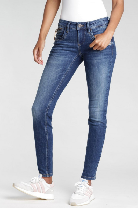 GANG Damen Jeans - &quot;Amelie used mid blue&quot;