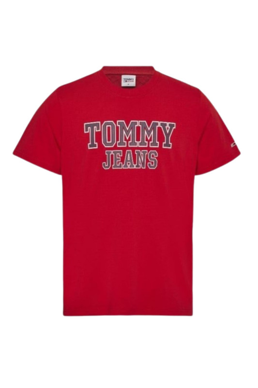 TOMMY JEANS Herren T-Shirt - &quot;TJM Essential TJ Tee deep crimson&quot;