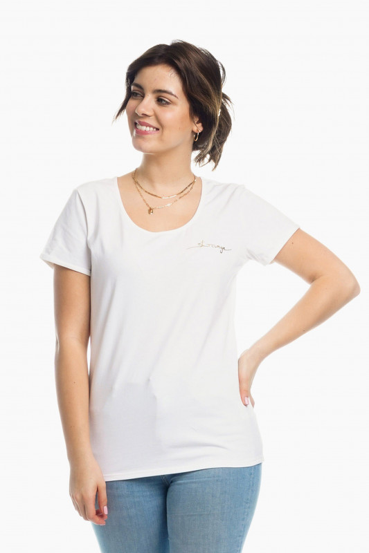 STRANGE Damen T-Shirt - &quot;JULIANE white &amp; gold&quot;