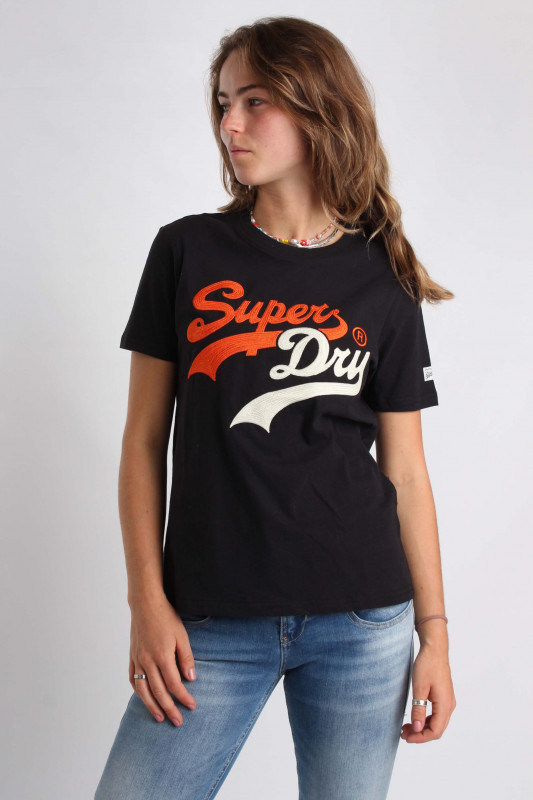 SUPERDRY Damen T-Shirt- &quot;SUPERDRY VINTAGE VL INTEREST TEE Black&quot;