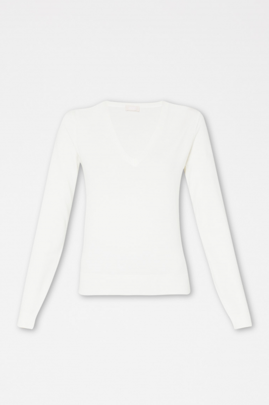 LIU JO Damen Longsleeve - &quot;ECS Maglia chiusa M/L basic bianco&quot;