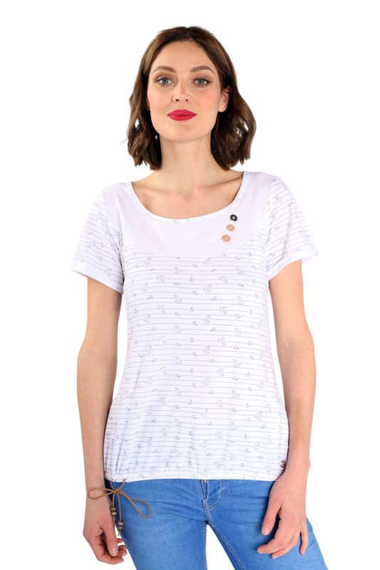 STRANGE Damen T-Shirt - &quot;Irina SS white / anchor lines&quot;