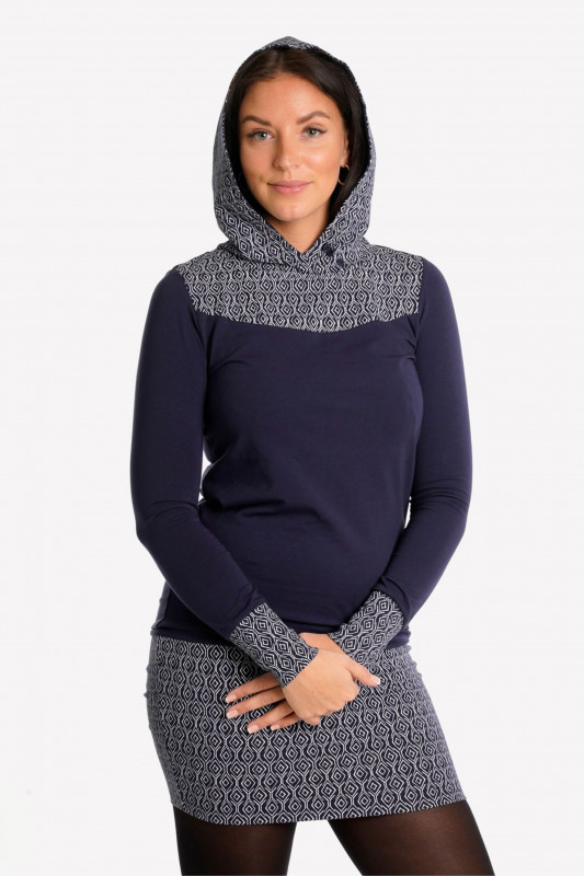 STRANGE Female-Sweatshirt mit Bund Asra navy/diamonds