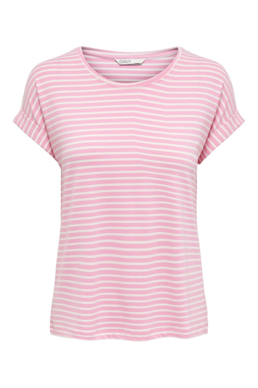 ONLY Damen T-Shirt - &quot;Moster stripe ss o-neck Top pink&quot;