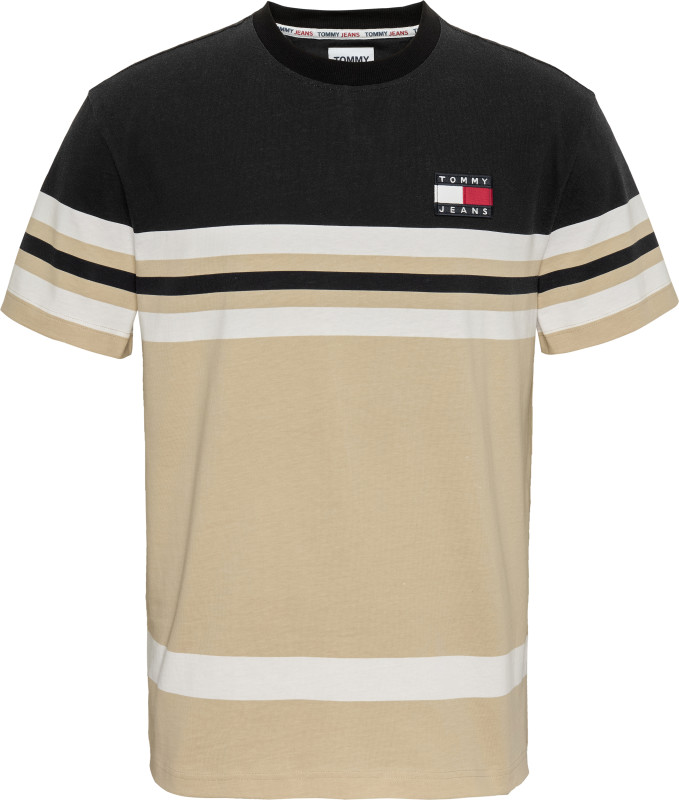 TOMMY JEANS Herren T-Shirt - &quot;TJM Classic Colorblock Tee blk&quot;