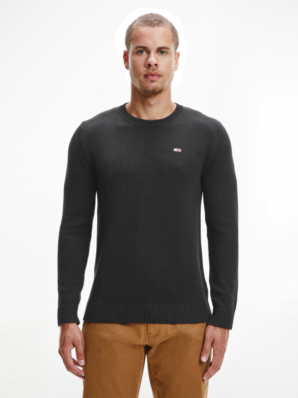 TOMMY JEANS Herren Sweater - &quot;TJM Essential Sweater black&quot;