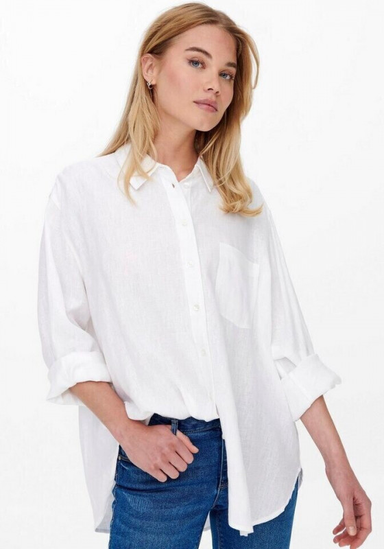 ONLY Female-Bluse, Langarm Tokyo l/s Linen blend Shirt