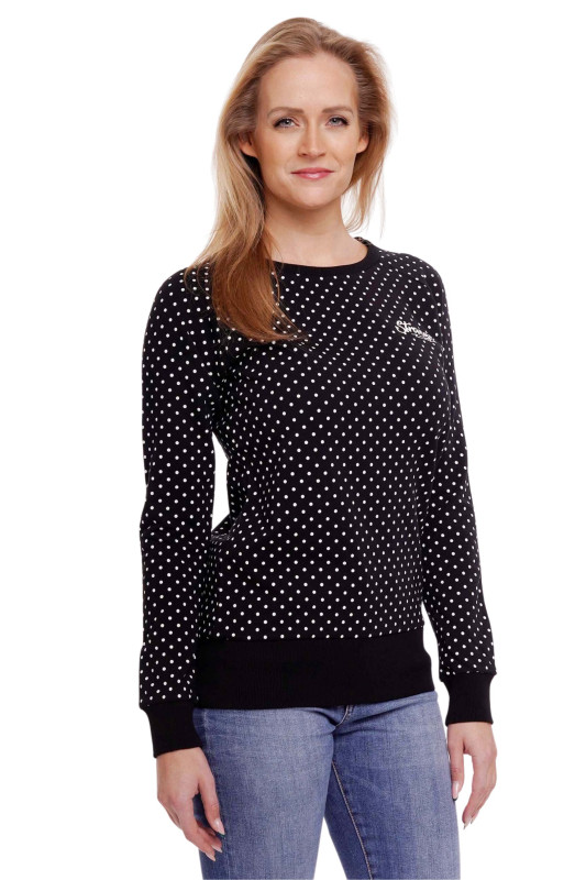STRANGE Damen Sweatshirt - &quot;TAMARA black / small dots&quot;