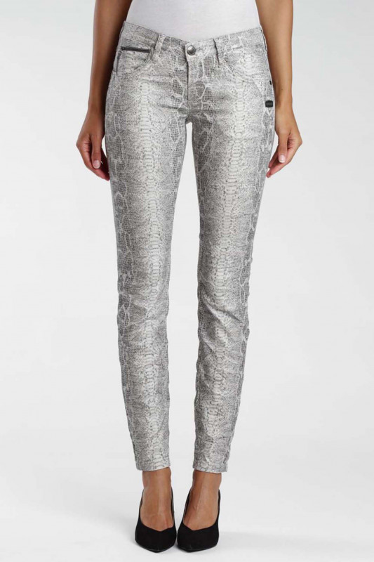 Gang Damen Jeans - &quot;Nikita snake printed grey prin&quot;